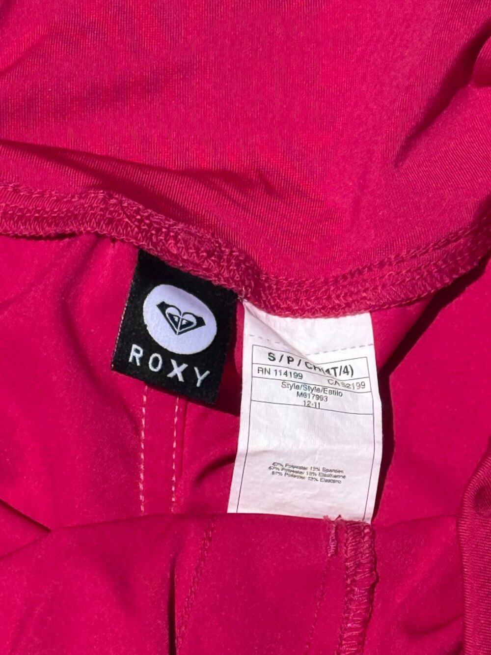 Roxy Hot Pink Mini Shorts szSmall Y2K Surfcore Coastal Cowgirl Beach Chic 3741 - Picture 3 of 8